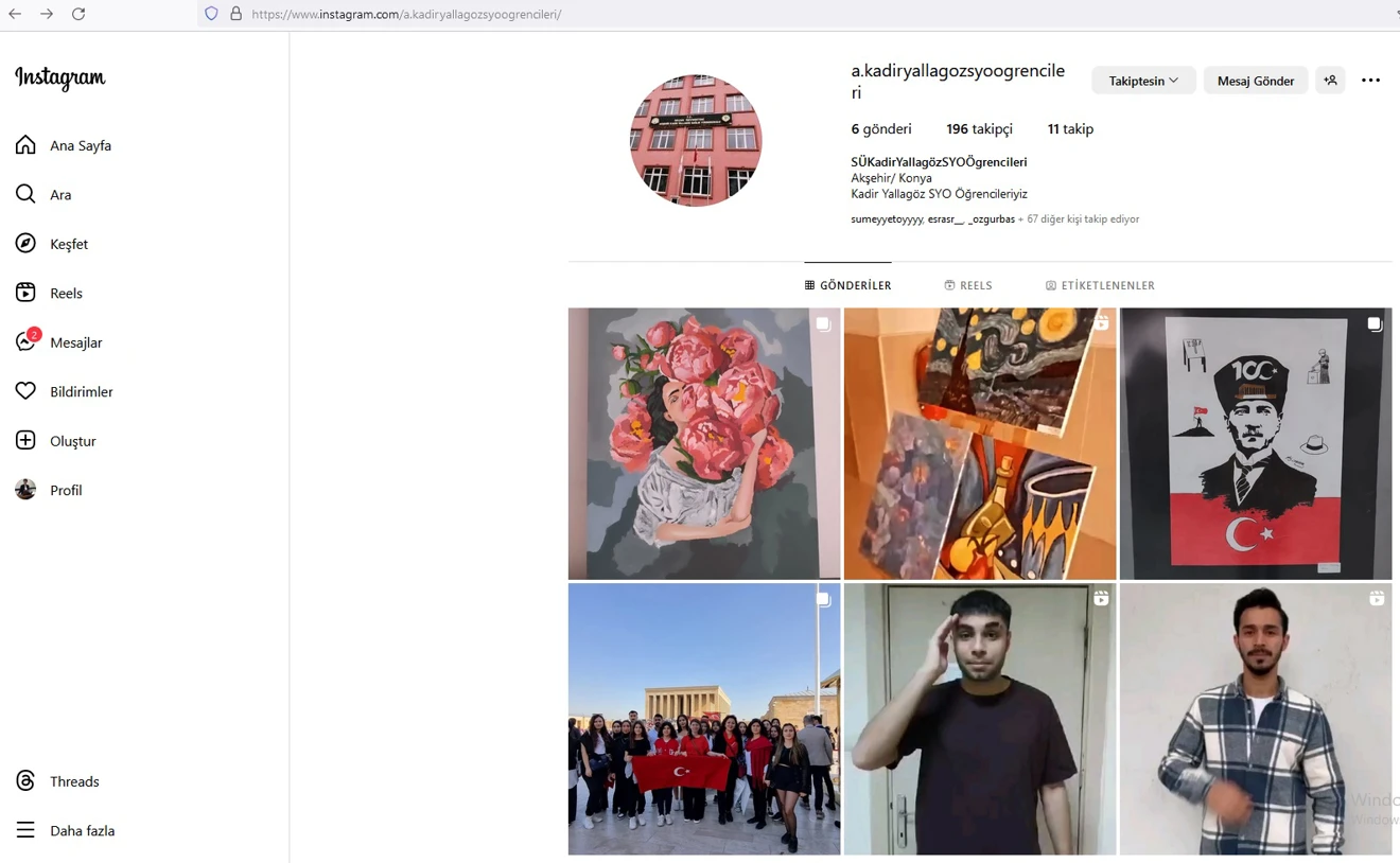 Öğrenci instagram sayfamız açıldı...